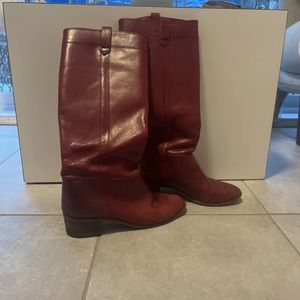 Red leather boots - size 7